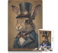 Puzzle per adulti da 1000 pezzi, coniglio steampunk, divertente e tranquillo, attività di svago, giocattolo artigianale di alta qualità, con bordi precisi, dimensioni 38x26cm
