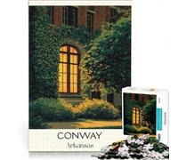 Puzzle per adulti da 1000 pezzi Conway Arkansas | Antistress per tutta la famiglia con poster e foglio di quiz abbinati. 75x50cm