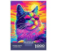 Puzzle Per Adulti Da 1000 Pezzi Cool Popart Cat Puzzle Per Adulti Giochi Rilassanti Assemblaggio Di Modelli Regali Di Natale E Compleanno 38x26cm/1000pcs