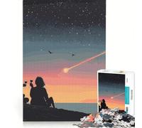 Puzzle per adulti da 1000 pezzi, coppia che osserva una pioggia di meteoriti, gioco educativo, taglio di precisione, collezione d'artista, belle arti 38x26cm