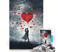 Puzzle per adulti da 1000 pezzi, coppia con palloncino a forma di cuore, gioco rilassante, ideale per passare il tempo durante le vacanze, ottimo regalo per gli appassionati di videogiochi 38x52cm