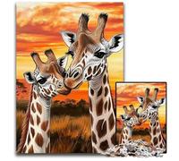 Puzzle per adulti da 1000 pezzi, coppia di giraffe, regalo fai da te, divertente, adatto per la decorazione di casa, soggiorno, ufficio, 50x75cm