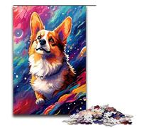 Puzzle per adulti da 1000 pezzi Corgi nel cratere circondato da schizzi Molti puzzle per bambini Puzzle in legno Giocattolo educativo intellettuale decomprimente 75x50 cm