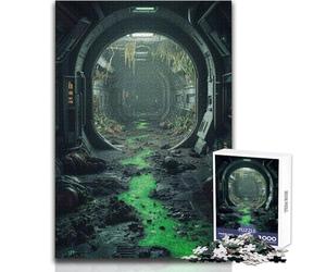 Puzzle per adulti da 1000 pezzi, corridoio della stazione spaziale abbandonata, gioco educativo per famiglie, un'opera d'arte, regalo per compleanni, dimensioni 38x52cm