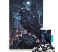 Puzzle per adulti da 1000 pezzi: Corvo Arcano, Guardiano della Città Gotica, Gioco educativo, Divertimento a casa, Ideale per compleanni e Natale 50x75cm
