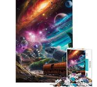 Puzzle per adulti da 1000 pezzi Cosmic Train Odyssey giochi per famiglie giocattoli educativi ottimo regalo per giocare vacanze a casa e passare il tempo (dimensioni 50x75cm)