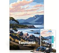 Puzzle per adulti da 1000 pezzi, costa della Tasmania, taglio premium, divertente, logico, gioco facile, decorazione natalizia da parete (38x26cm)