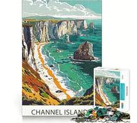 Puzzle per adulti da 1000 pezzi,costa delle Isole del Canale,disegno pulito,logica,gioco divertente e rilassante,regalo di Natale (38x26cm)