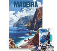 Puzzle per adulti da 1000 pezzi costa di Madeira Portogallo giochi rilassanti passatempo ideale per le vacanze a casa regalo perfetto per gli appassionati di videogiochi 38x26cm