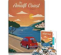 Puzzle per adulti da 1000 pezzi, Costiera Amalfitana, antistress, sfida difficile, ogni pezzo è unico, gioco divertente e stimolante per tutta la famiglia (75x50cm)