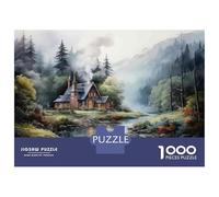 Puzzle Per Adulti Da 1000 Pezzi Cozy Cabin by The River Puzzle Per Adulti Gioco Rompicapo Per Divertimento in Famiglia Regalo Antistress 38x26cm/1000pcs