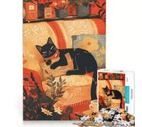 Puzzle per adulti da 1000 pezzi "Cozy Cat Nap", gioco rompicapo, interazione genitore-figlio, rafforza l'amore tra le coppie 38x26cm