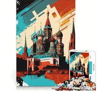Puzzle per adulti da 1000 pezzi Cremlino di Mosca Pop Art giocattolo fai-da-te interazione genitore-figlio compleanno e Natale 38x26cm