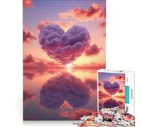 Puzzle per adulti da 1000 pezzi "Cuore Celeste" gioco interattivo attività per famiglie lista dei desideri con Babbo Natale 38x52cm