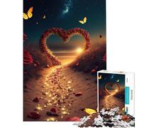 Puzzle per adulti da 1000 pezzi "Cuore sulla spiaggia" gioco rompicapo giocattolo avvincente per coltivare la pazienza ottimo regalo di compleanno (dimensioni 50x75cm)