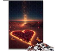 Puzzle per adulti da 1000 pezzi "Cuore sulla spiaggia" in legno, ideale per il divertimento in famiglia - regalo perfetto per feste e compleanni(1000 pezzi, 50x75cm)