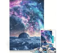 Puzzle per adulti da 1000 pezzi Cupola innevata sotto le stelle gioco educativo migliora la memoria compleanno e Natale 38x26cm