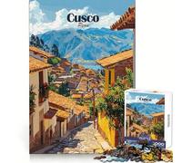 Puzzle per adulti da 1000 pezzi,Cusco,Perù,paesaggio urbano,pezzi ben definiti,gioco per esercitare la mente,gioco per il tempo libero,decorazione natalizia per la casa (38x26cm)