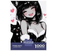 Puzzle Per Adulti Da 1000 Pezzi Cute Anime Cat Girl And Black Cat Puzzle Per Adolescenti Giochi Per Famiglie Assemblaggio Di Modelli Attività Divertenti A Casa 52x38cm/1000pcs