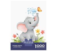 Puzzle Per Adulti Da 1000 Pezzi Cute Elephant with Butterfly Puzzle Per Adulti Gioco Rompicapo Ma Divertente E Umoristico Difficile E Stimolante 70x50cm/1000pcs