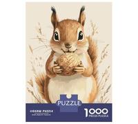 Puzzle Per Adulti Da 1000 Pezzi Cute Squirrel with Nut Illustration Puzzle Per Adulti Gioco Rompicapo Migliora La Memoria Divertimento Attività A Casa, 70x50cm/1000pcs