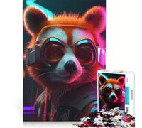 Puzzle per adulti da 1000 pezzi Cyber Red Panda, gioco educativo, difficile, compleanno e Natale 50x75cm