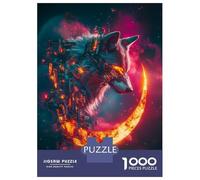 Puzzle Per Adulti Da 1000 Pezzi Cyber Wolf And Crescent Moon Puzzle Per Adolescenti Giochi Per Famiglie Assemblaggio Di Modelli Attività Divertenti A Casa 52x38cm/1000pcs