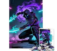 Puzzle per adulti da 1000 pezzi Cyberpunk Ninja con spade luminose Gioco rompicapo Giocattolo intellettuale Regalo di compleanno Difficile (Dimensioni 50x75cm)