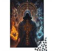 Puzzle Per Adulti Da 1000 Pezzi Dark Wizard with Fire And Ice Magic Puzzle Giochi Rilassanti Difficile Impegnativo Da Completare 70x50cm/1000pcs