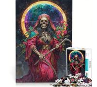 Puzzle per adulti da 1000 pezzi "Dea dell'Inevitabile Santa Muerte" - Decorazione da parete - Sfida da completare - Ideale come regalo per tutta la famiglia 50x75cm