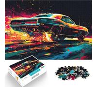 Puzzle per adulti da 1000 pezzi Decorazione astratta di muscle car Fatto di cartone per età pari o superiore a 14 anni Gioco pratico Regali di Natale per le donne misurare：38x52cm