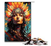 Puzzle per adulti da 1000 pezzi decorazione psichedelica colorata per la casa raffigurante una donna nativa americana ideale come regalo per tutta la famiglia 1000 pezzi (75x50 cm)