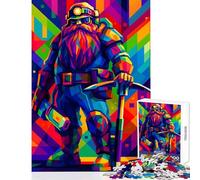 Puzzle per adulti da 1000 pezzi Deep Rock Galactic Dwarf Miner arte digitale giocattoli antistress regalo per compleanni gioco impossibile migliora l'amore tra coppie dimensioni 38x26cm