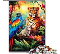 Puzzle per adulti da 1000 pezzi del mondo animale, realizzato in cartone, familiari e amici, sfida rompicapo da 1000 pezzi(26x38cm)