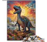 Puzzle per adulti da 1000 pezzi del mondo dei dinosauri, in legno, intrattenimento rilassante, regalo di Natale perfetto e decorazione per la casa, 1000 pezzi(50x75cm)