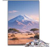 Puzzle per adulti da 1000 pezzi del Monte Kilimangiaro, impegnativo e difficile, con pezzi completamente interconnessi e di forma casuale (dimensioni 50x75cm)