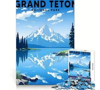 Puzzle per adulti da 1000 pezzi del Parco Nazionale del Grand Teton,gioco di abilità tattile e creativo,ideale per momenti di relax e per decorare la casa durante il periodo natalizio (38x26cm)