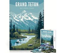 Puzzle per adulti da 1000 pezzi del Parco Nazionale di Grand Teton,gioco di precisione e attività per stimolare la mente,gioco per il tempo libero,decorazione natalizia da parete (38x26cm)