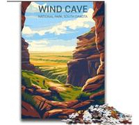 Puzzle per adulti da 1000 pezzi del Parco nazionale di Wind Cave Difficili da completare ma divertenti e umoristici, con poster abbinato e foglio di quiz (38x52cm) 1000 pezzi