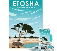 Puzzle per adulti da 1000 pezzi del Parco Nazionale Etosha gioco educativo e stimolante ideale per rilassarsi e alleviare lo stress perfetto come regalo di compleanno (dimensioni 38x52cm)