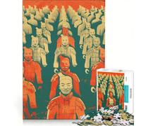 Puzzle per adulti da 1000 pezzi dell'Esercito di Terracotta decorazione da parete oggetto d'arredo con pezzi di forma casuale completamente ad incastro 50x75cm