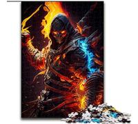 Puzzle per adulti da 1000 pezzi "Demone del fuoco" in legno, un regalo perfetto per la famiglia, 50x75cm, giocattolo educativo per adolescenti, decorazione per casa e ufficio