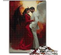 Puzzle per adulti da 1000 pezzi Demoni e angeli, gioco stimolante e per famiglie con pezzi completamente interconnessi di forma casuale dimensioni 50x75cm