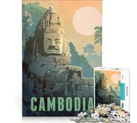 Puzzle per adulti da 1000 pezzi di Angkor Wat, Cambogia, gioco interattivo, decorazione per la casa, compleanno e Natale 50x75cm