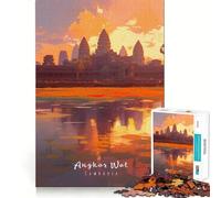 Puzzle per adulti da 1000 pezzi di Angkor Wat,gioco di assemblaggio,gioco di logica,divertente e rilassante,ideale per compleanni (38x52cm)