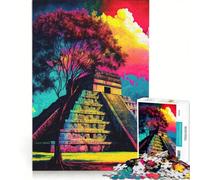 Puzzle per adulti da 1000 pezzi di Chichen Itza, gioco divertente, antistress, con pezzi a incastro di forma casuale 50x75cm