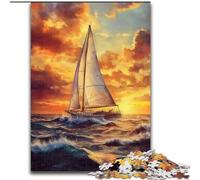 Puzzle per adulti da 1000 pezzi,difficile,barca a vela che naviga sul mare,per bambini dai 14 anni in su Ogni pezzo è unico Gioco divertente e stimolante per tutta la famiglia Ottimo regalo 26x38cm