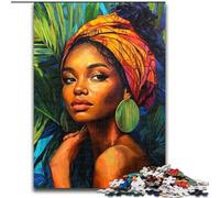 Puzzle per adulti da 1000 pezzi, difficile, donna africana, aiuta il cervello a esercitare i giocattoli avvincenti per coltivare la pazienza e l'interazione genitore-figlio (dimensioni 26x38cm)