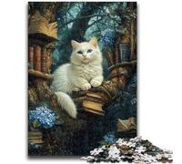 Puzzle per adulti da 1000 pezzi,difficile,gatto che dorme sulla libreria,puzzle da 1000 pezzi,ideale come regalo per tutta la famiglia,adatto per bambini di età compresa tra 50 e 14 anni (50x75cm)