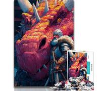 Puzzle per adulti da 1000 pezzi difficile il cavaliere del drago puzzle da 1000 pezzi ideale come regalo per tutta la famiglia adatto per bambini di età compresa tra 38x26cm e 14 anni